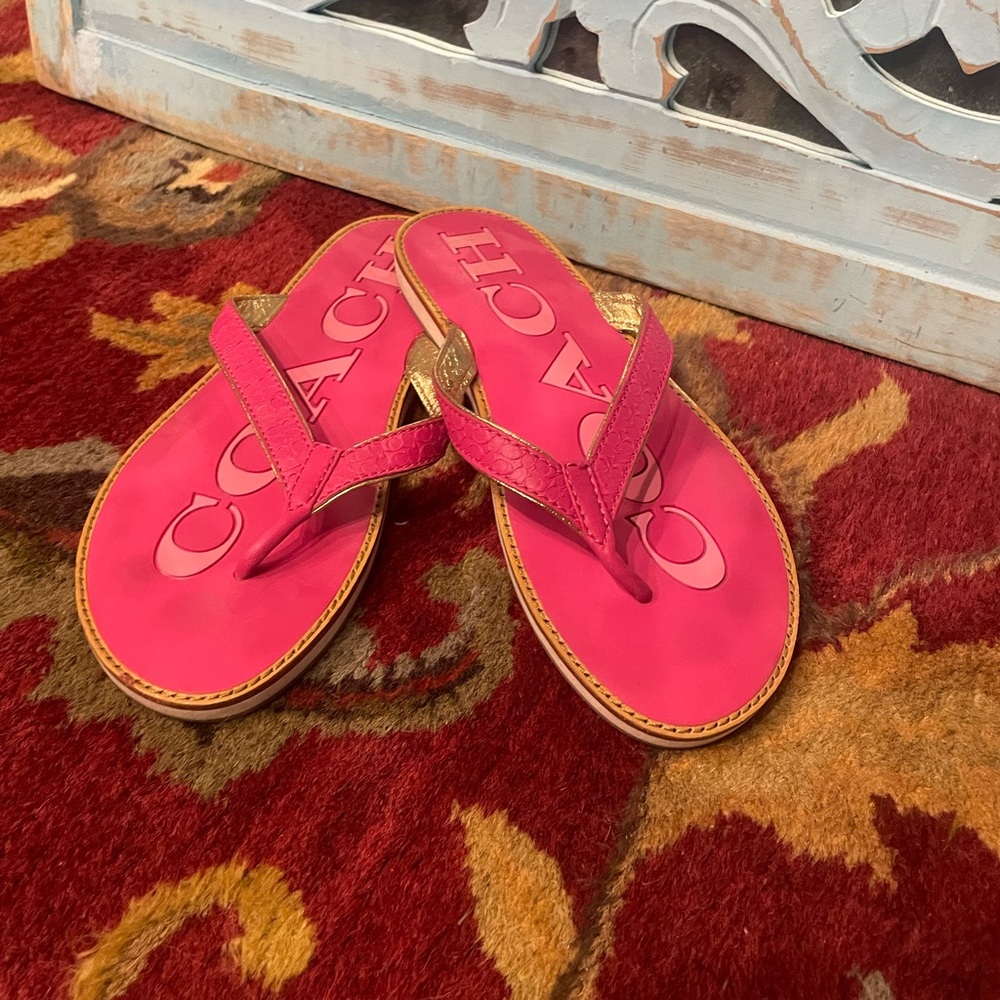 Coach leather  Fuchsia Women's Sandals FINAL PRICE